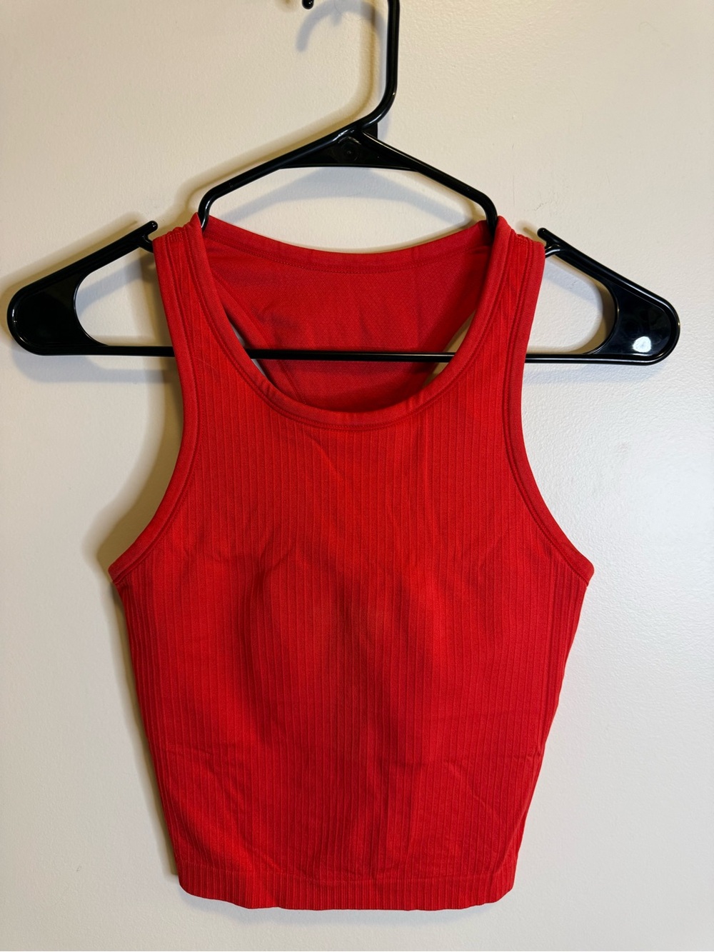 Red Ribbed Tank Top